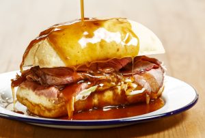 Dip & Flip Sandwich with gravy